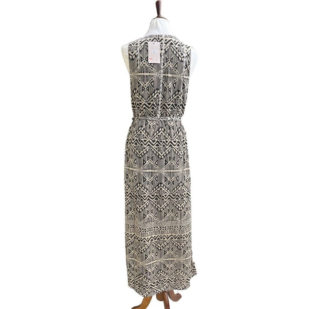 Thml Cynthia Embroidered Side Slit Belt Printed Maxi Dress - Picture 2 of 13